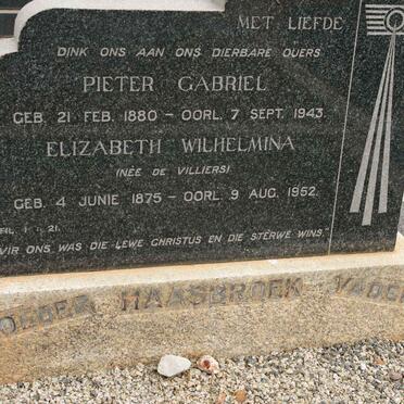 HAASBROEK Pieter Gabriel 1880-1943 &amp; Elizabeth Wilhelmina DE VILLIERS 1875-1952