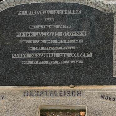 HAUPTFLEISCH Pieter Jacobus Booysen -1943 &amp; Sarah Susanna JOUBERT -1950