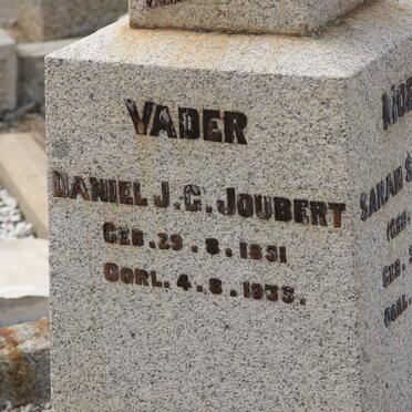 JOUBERT Daniel J. 1851-1933 &amp; Sarah S. BURGER 1897-1930
