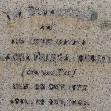 JOUBERT Johanna Helena nee VAN ZYL 1873-1940