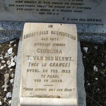 MERWE Georgina T., van der nee LA GRANGE -1922