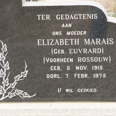 MARAIS Elizabeth nee EUVRARD voorheen ROSSOUW 1915-1975