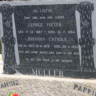 MULLER George Pieter 1887-1964 &amp; Johanna Catrina DU TOIT 1879-1953