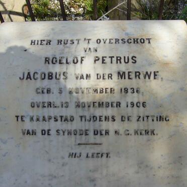 MERWE Roelof Petrus Jacobus, van der 1836-1906