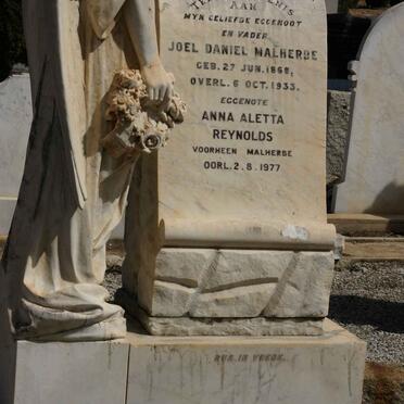 MALHERBE Joel Daniel 1868-1933 &amp; Anna Aletta REYNOLDS voorheen MALHERBE -1977