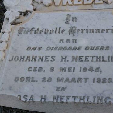 NEETHLING Johannes H. 1845-1926 &amp; Rosa  H. 1847-1928