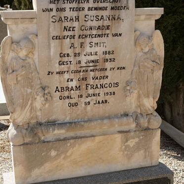 SMIT Abrahm Francois -1938 &amp; Sarah Susanna CONRADIE 1882-1932