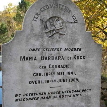 KOCK Maria Barbara, de nee CONRADIE 1841-1909