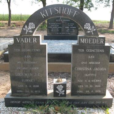 KITSHOFF Lodewyk J.C. 1898-1972 &amp; Christina Jacoba V.D. MERWE 1905-1978