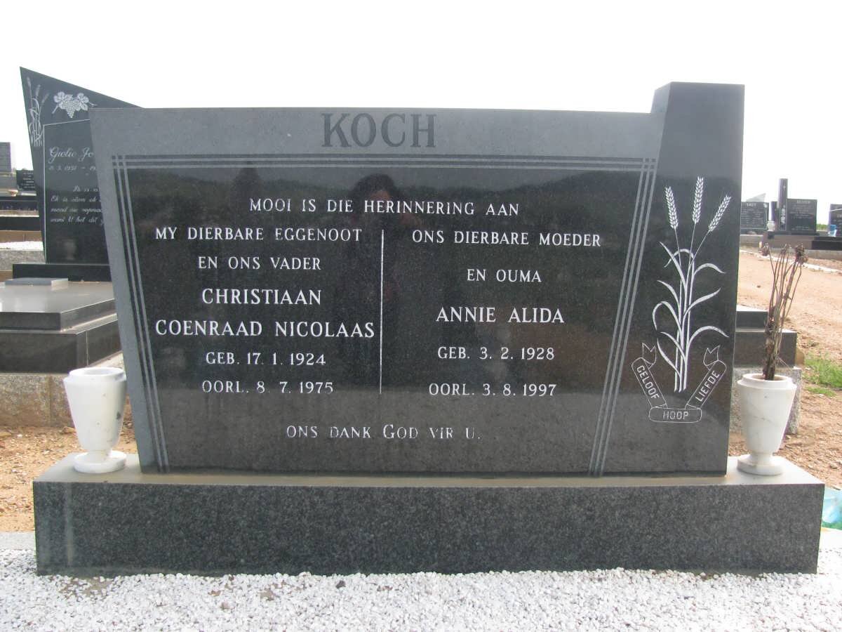 KOCH Christiaan Coenraad Nicolaas 1924-1975 &amp; Annie Alida 1928-1997