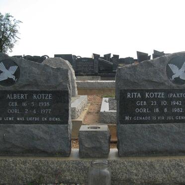 KOTZE Albert 1938-1977 &amp; Rita PAXTON 1942-1982