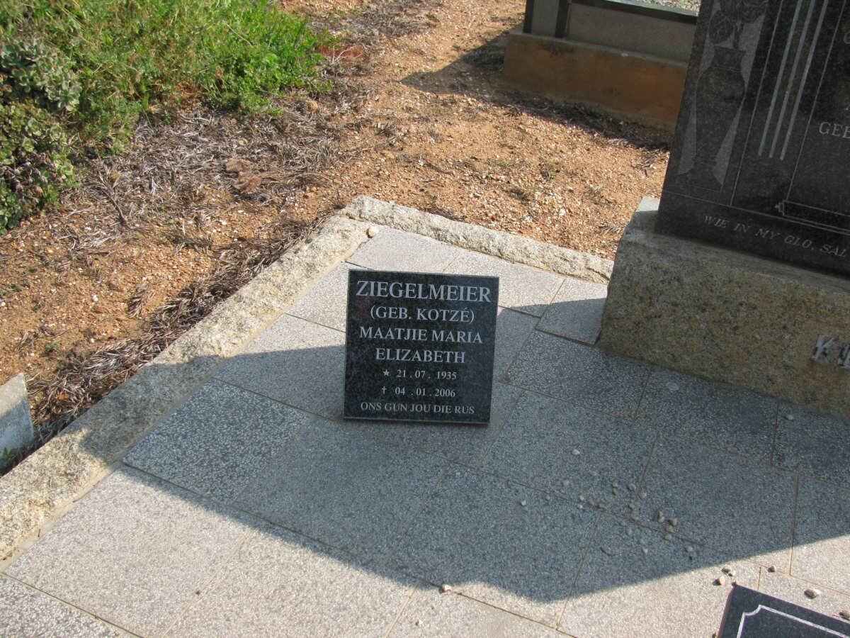 ZIEGELMEIER Maatjie Maria Elizabeth nee KOTZE 1935-2006