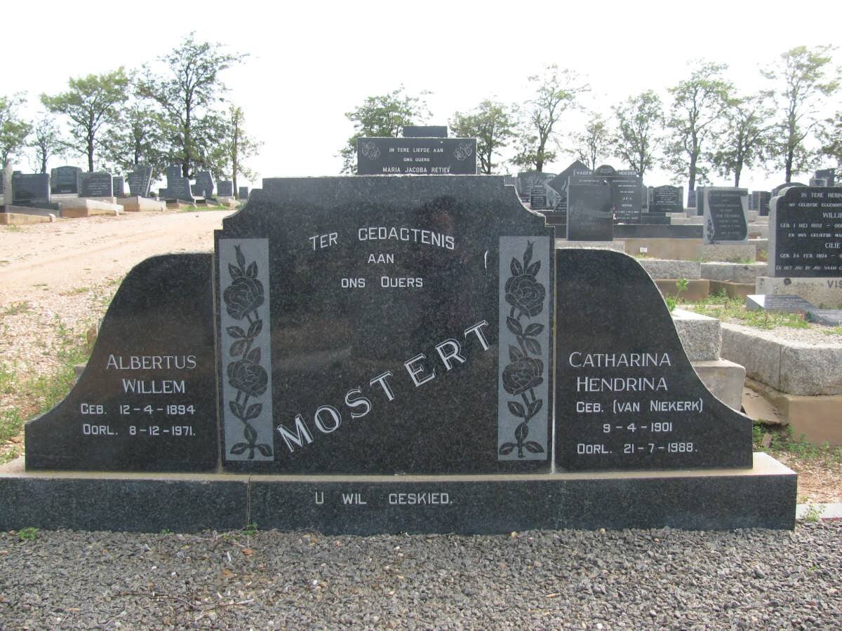 MOSTERT Albertus Willem 1894-1971 &amp; Catharina Hendrina VAN NIEKERK 1901-1988