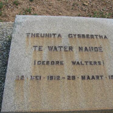 NAUDE Theunita Gysbertha, te Water nee WALTERS 1912-1978