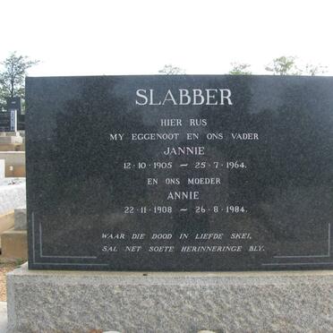 SLABBER Janie 1905-1964 &amp; Annie 1908-1984