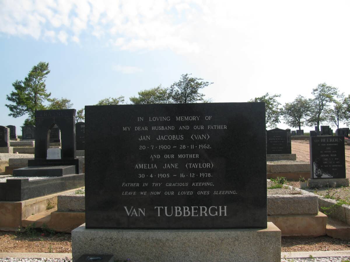 TUBBERGH Jan Jacobus, van 1900-1962 &amp; Amelia Jane TAYLOR 1905-1978