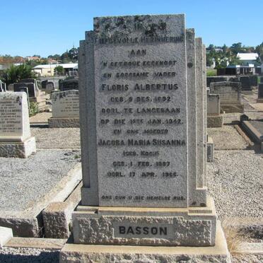 BASSON Floris Albertus 1892-1942 &amp; Jacoba Maria Susanna KOCH 1897-1966