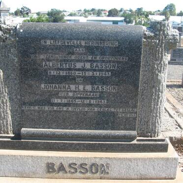 BASSON Albertus J.1860-1943 &amp; Johanna H.E. DIPPENAAR 1865-1943