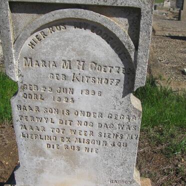 COETZEE Maria M.H. nee KITSHOFF 1896-1923