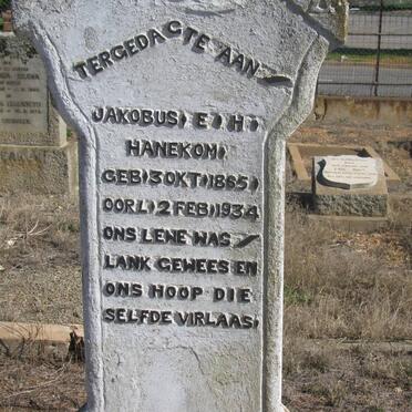 HANEKOM Jacobus E.H 1865-1934