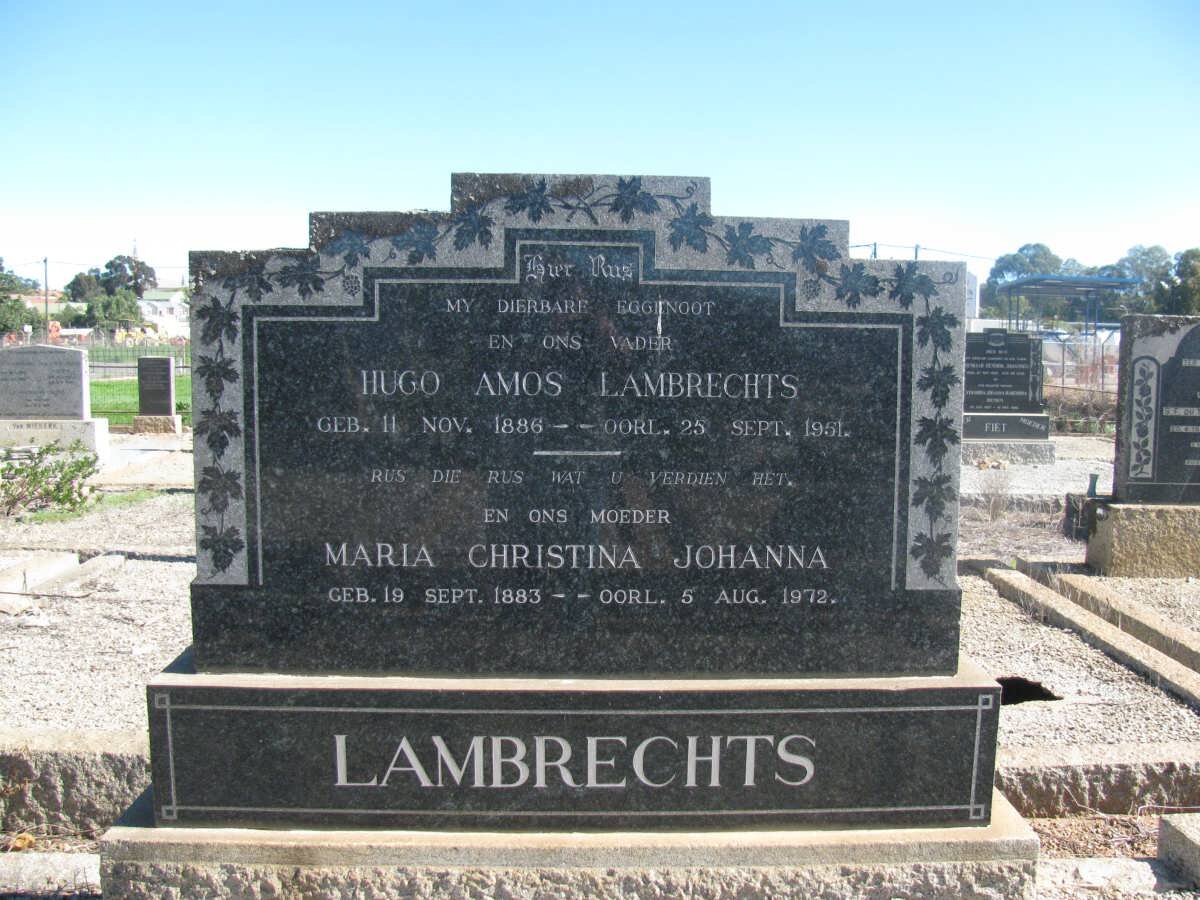 LAMBRECHTS Hugo Amos 1886-1951 &amp; Maria Christina Johanna 1883-1972
