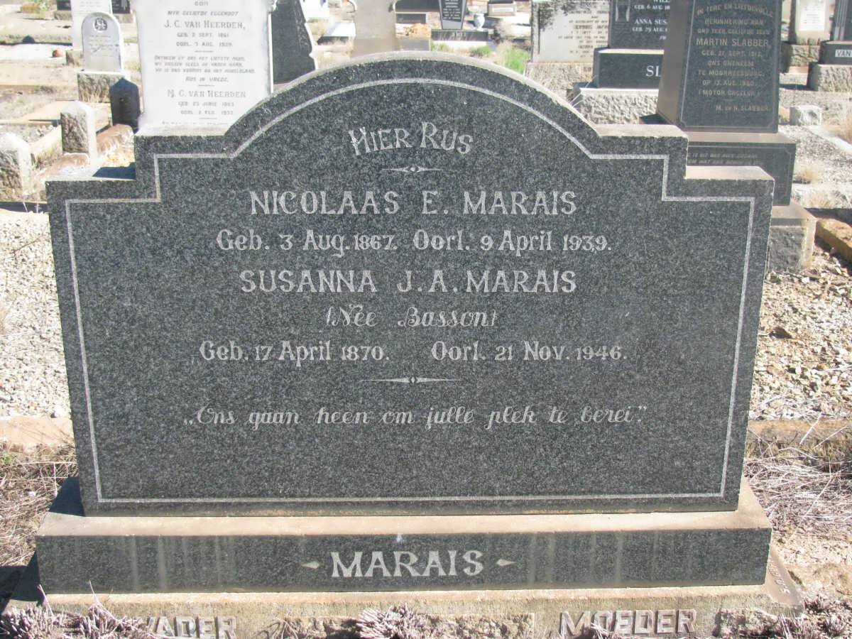 MARAIS Nicolaas E. 1867-1939 &amp; Susanna J.A. BASSON 1870-1946
