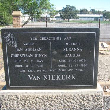 NIEKERK Jan Adriaan Christiaan Steyn, van 1875-1966 &amp; Susanna Jacoba 1879-1938