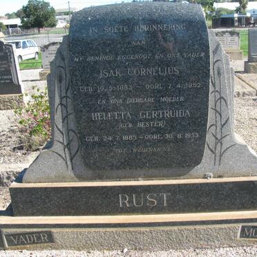 RUST Isak Cornelius 1883-1952 &amp; Heletta Getruida BESTER 1885-1953