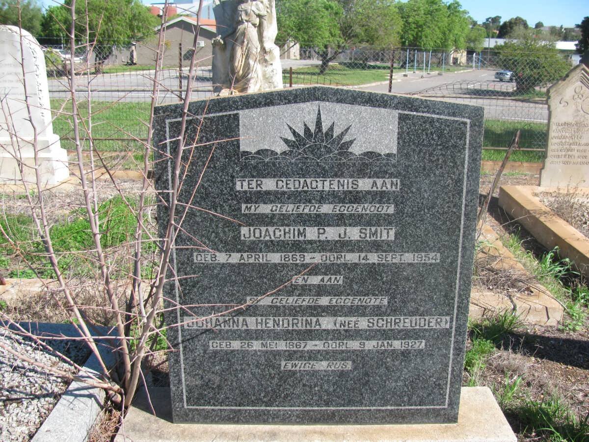 SMIT Loachim P.J. 1869-1954 &amp; Johanna Hendrina SCHREUDER 1867-1927