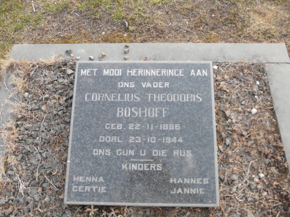 BOSHOFF Cornelius Theodoris 1886-1944