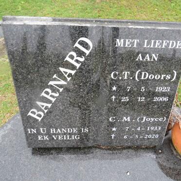 BARNARD C.T. 1923-2006 & C.M. 1933-2020