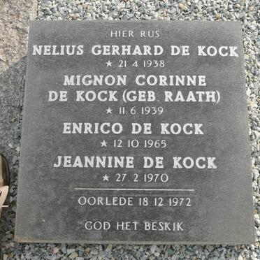 KOCK Nelius Gerhard, de 1938-1972 &amp; Mignon Corinne RAATH 1939-1972