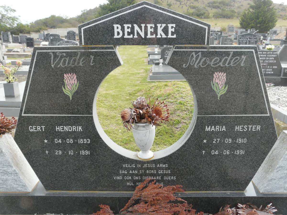 BENEKE Gert Hendrik 1893-1991 &amp; Maria Hester 1910-1991