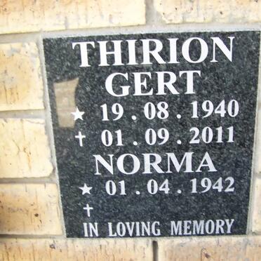 THIRION Gert 1940-2011 &amp; Norma 1942-