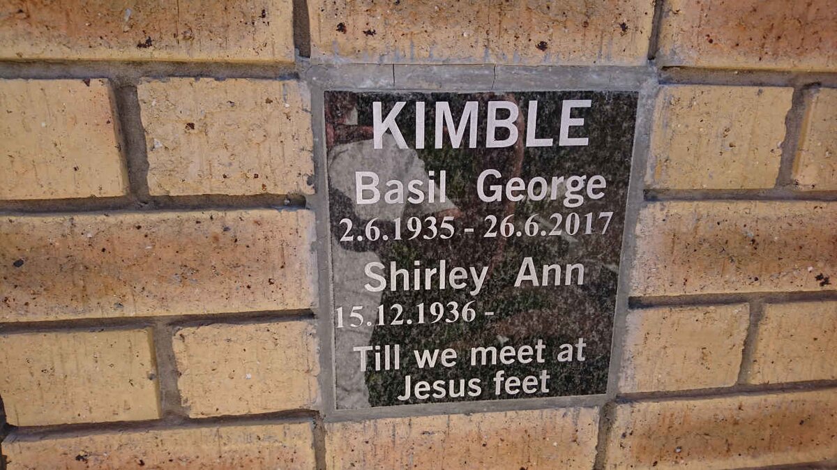 KIMBLE Basil George 1935-2017 &amp; Shirley Ann 1936-