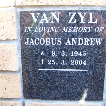 ZYL Jacobus Andrew, van 1945-2004