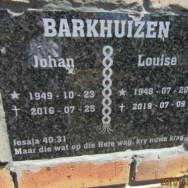 BARKHUIZEN Johan 1949-2016 &amp; Louise 1948-2019