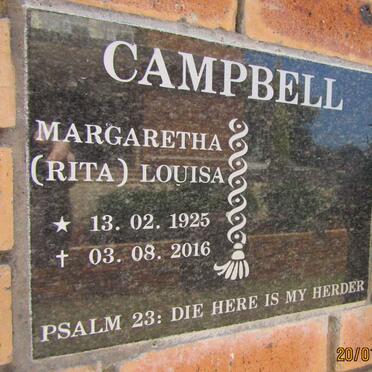 CAMPBELL Margaretha Louisa 1925-2016
