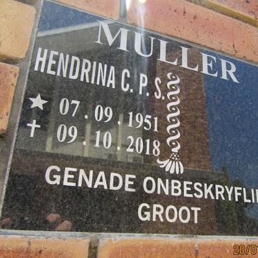 MULLER Hendrina C.P.S. 1951-2018