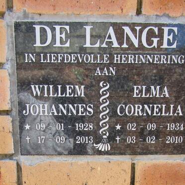 LANGE Willem Johannes, de 1928-2013 &amp; Elma Cornelia 1934-2010