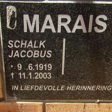 MARAIS Schalk Jacobus 1919-2003
