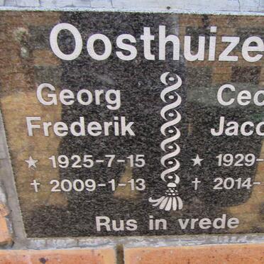 OOSTHUIZEN Georg Frederik 1925-2009 &amp; Cecilia Jacoba 1929-2014