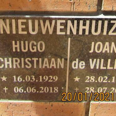 NIEUWENHUIZEN Hugo Christiaan 1929-2018 &amp; Joan DE VILLIERS 1934-2019