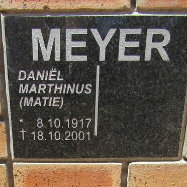 MEYER Daniel Marthinus 1917-2001