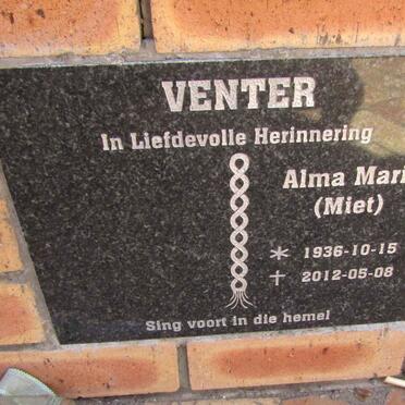 VENTER Alma Maria 1936-2012