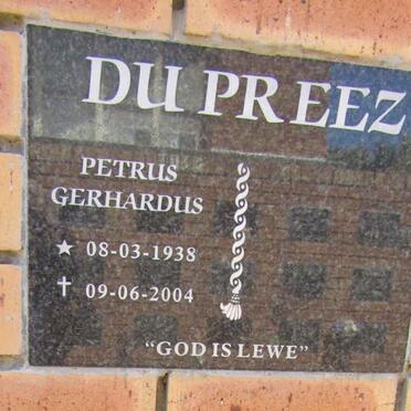 PREEZ Petrus Gerhardus, du 1938-2004