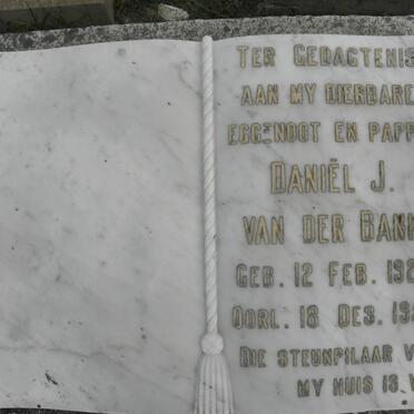 BANK Daniël J., van der 1924-1957