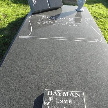 BOERSMA Stephanus 1937-1992 :: BAYMAN Esmé 1969-2006