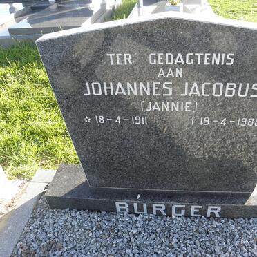 BURGER Johannes Jacobus 1911-1988