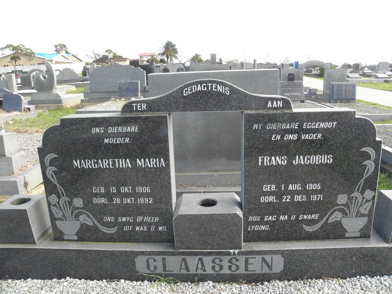 CLAASSEN Frans Jacobus 1905-1971 &amp; Margaretha Maria 1906-1992